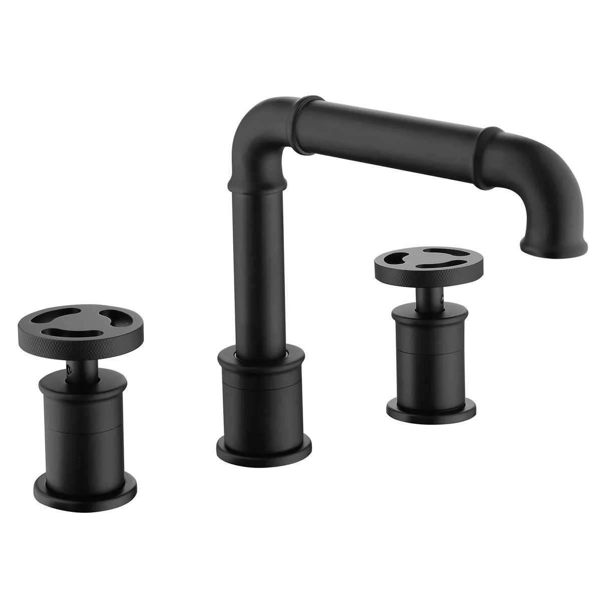 Two Handles 3-Holes Bathroom Sink Faucet In Matte Black