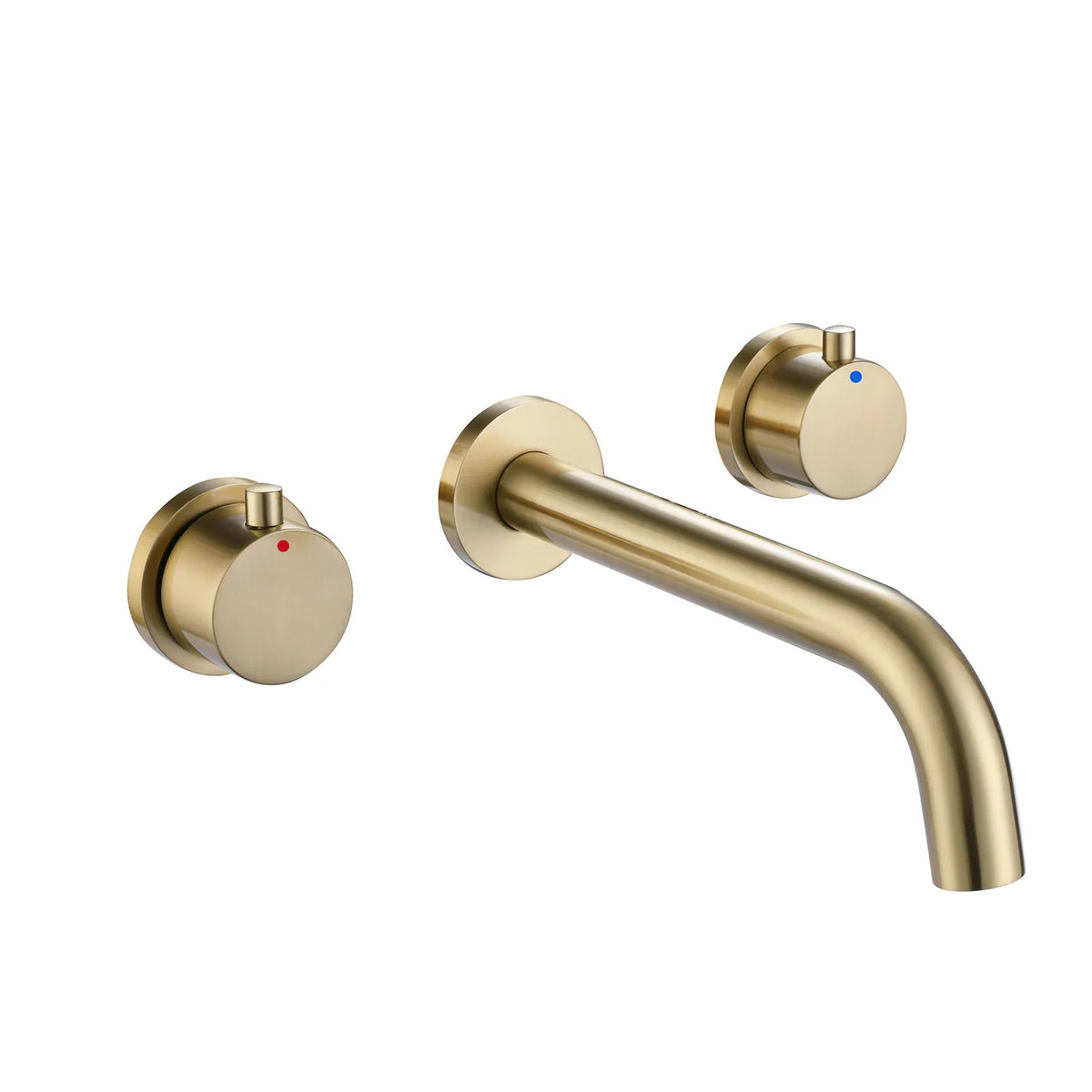 Three Holes 2-Handles Bathroom Sink Faucet In Brushed Gold