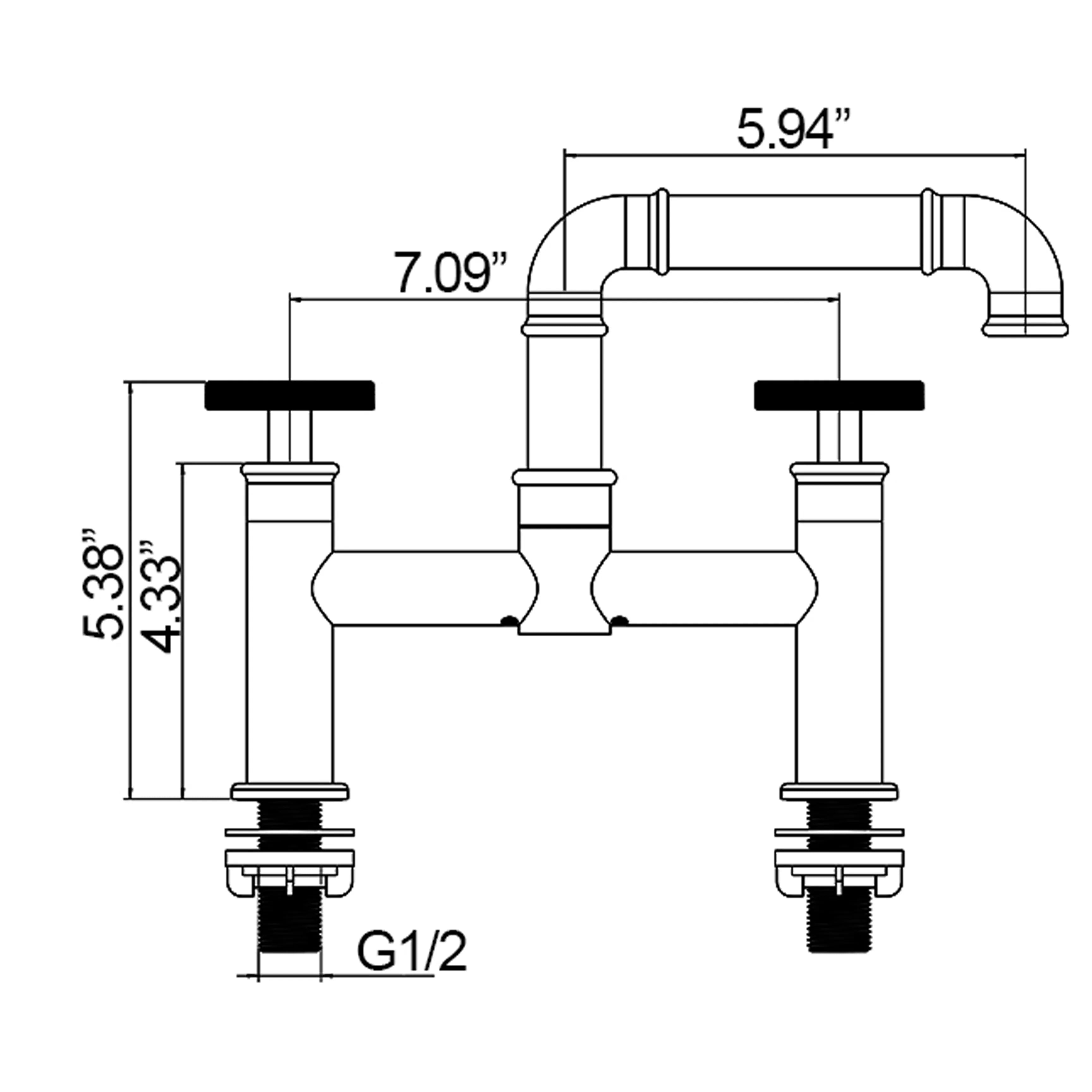 2-Handles Two Holes Bathroom Sink Faucet In Matte Black