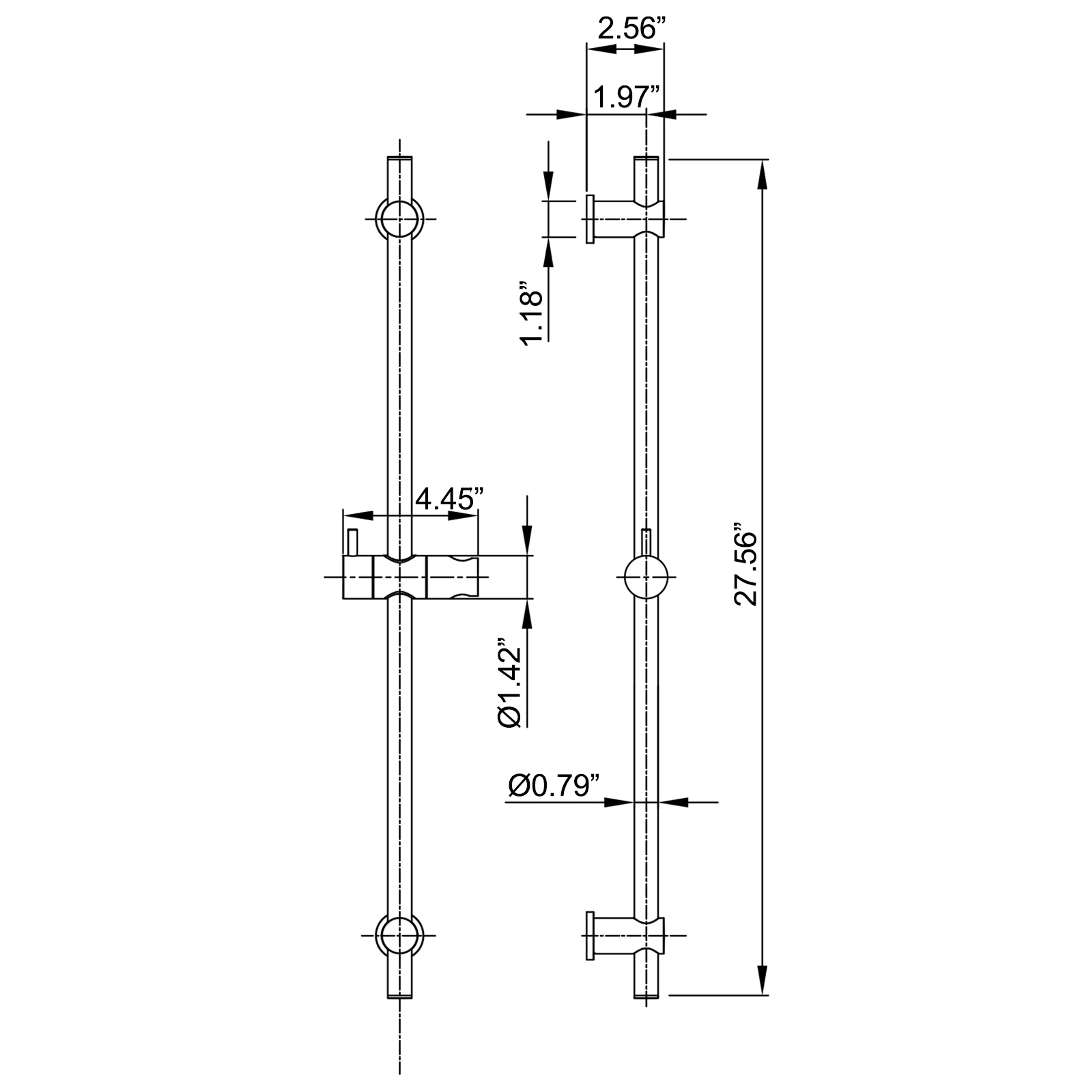 Wall Mount Matte Black Shower Faucet, Handheld Shower Head With Slide Bar Valve Not Included