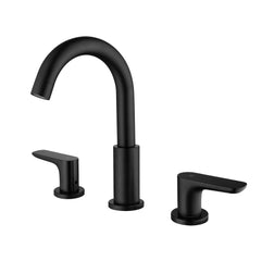 Two Handles 3- Holes Bathroom Sink Faucet In Matte Black