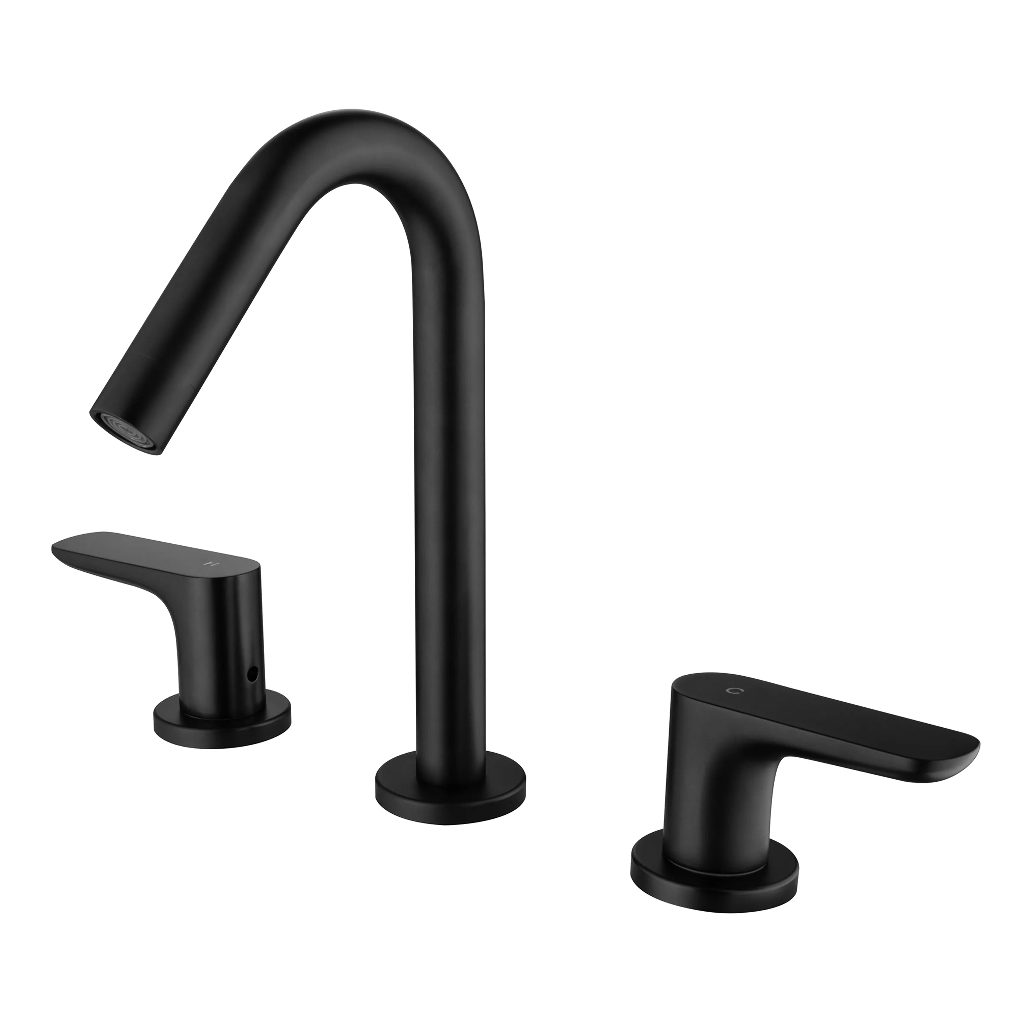 Two-Handle 3 Hole Bathroom Sink Faucet In Brushed GoldMatte Black