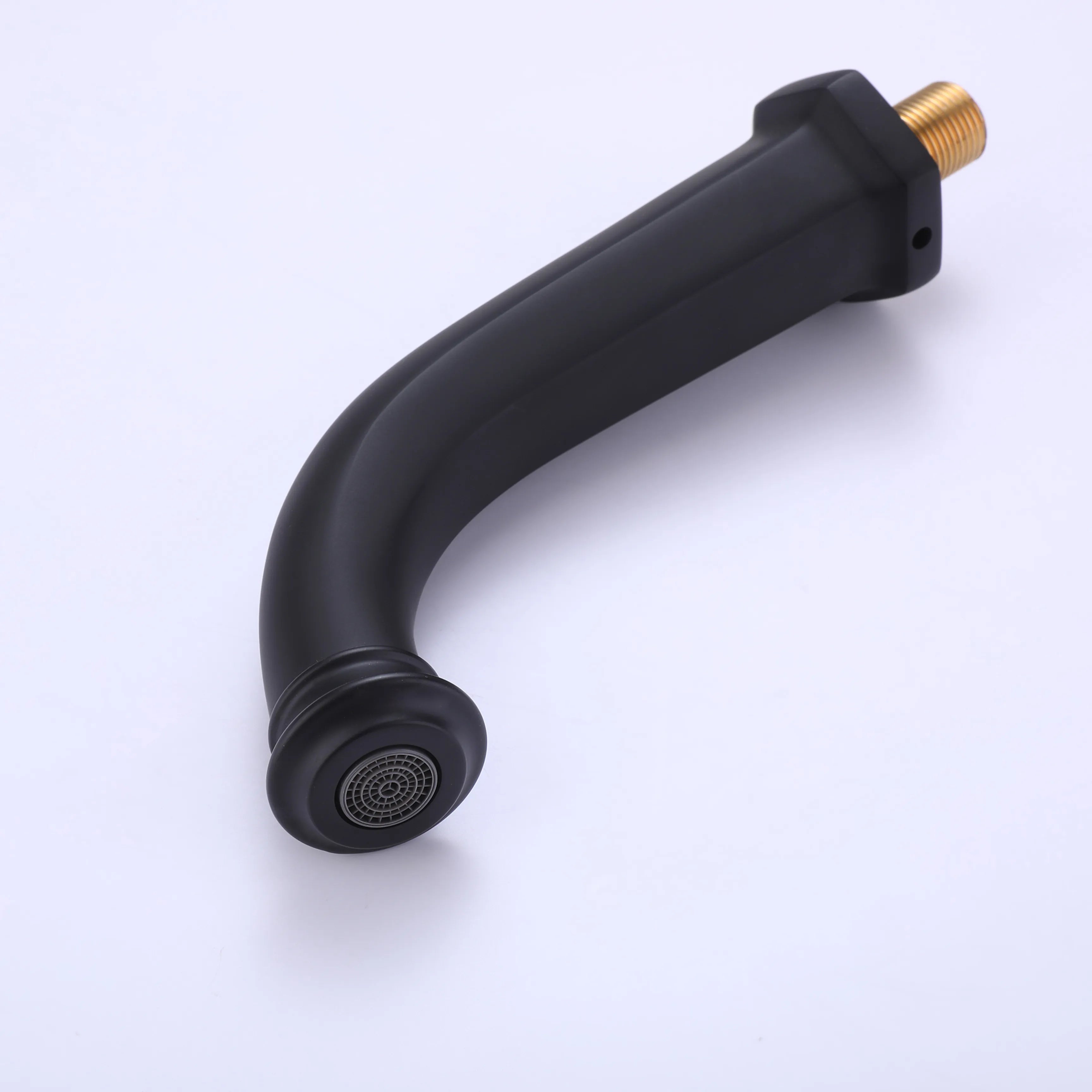 Wall Mounted 2-Handle Bathroom Faucet In Matte Black/Brushed Gold