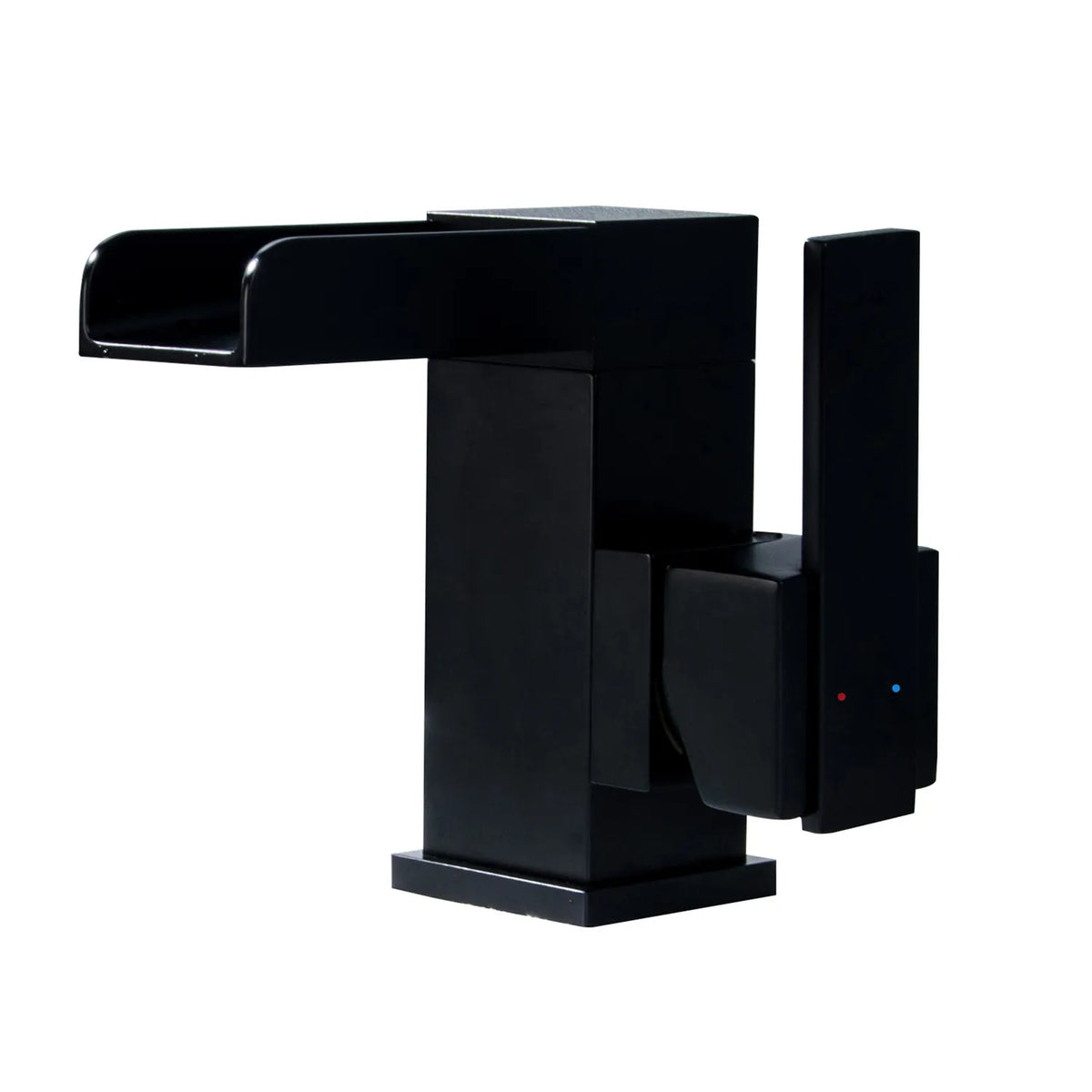 Waterfall Single Handle Bathroom Sink Faucet In Matte Black