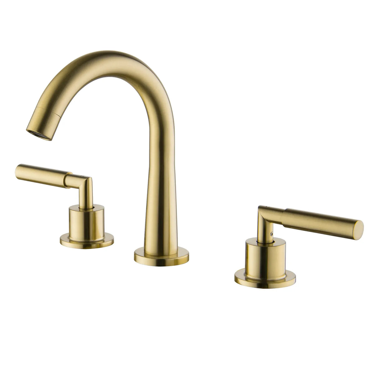 Two Handle 3-Hole Bathroom Sink Faucet In Brushed Gold