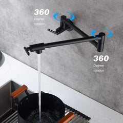 Pot Filler Faucet Kitchen Sink Faucet Folding Stretchable In Matte Black