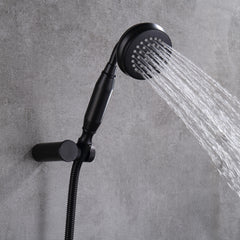 Matte Black Wall Mounted Bathtub Faucet With Hand Shower And Tub Spout