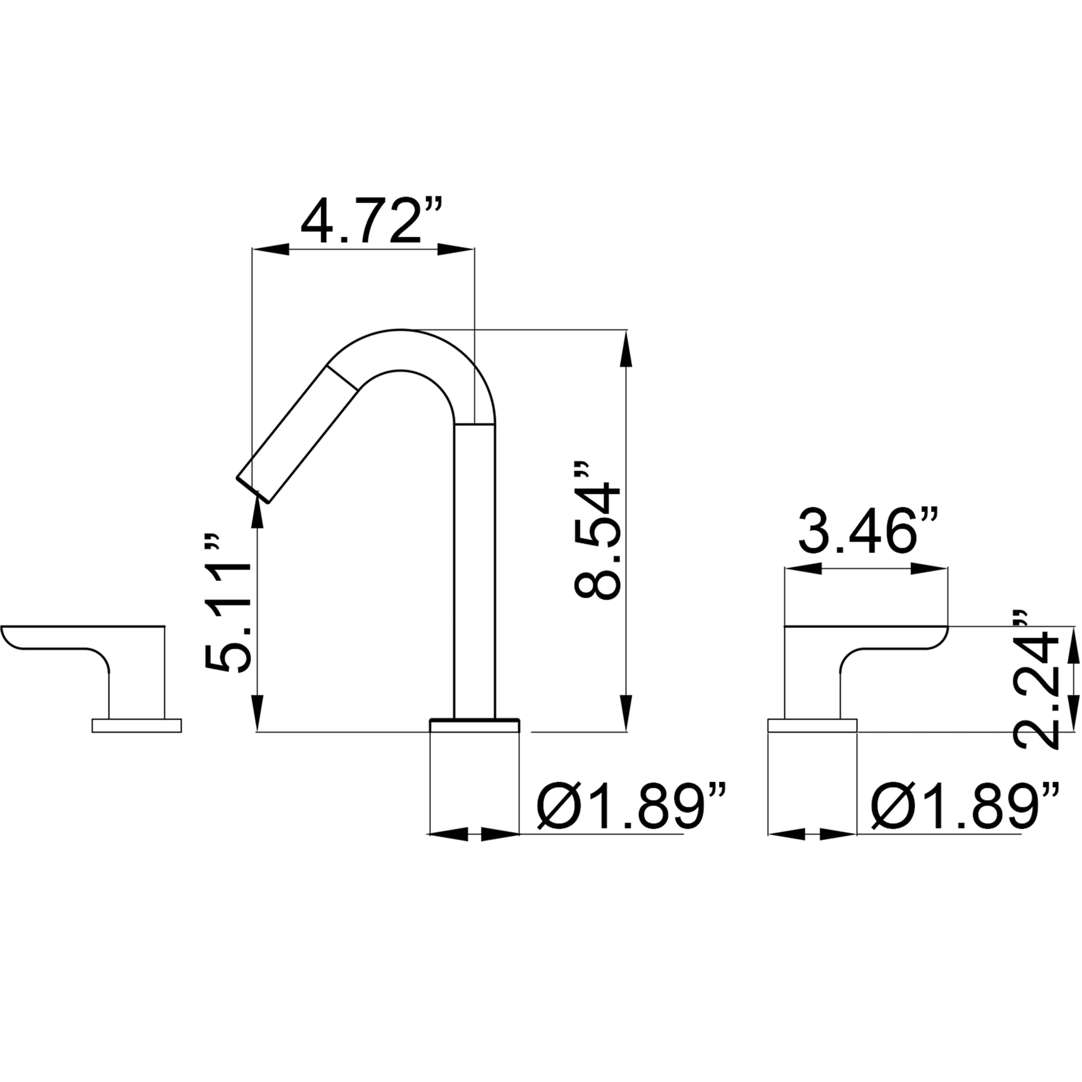 Two-Handle 3 Hole Bathroom Sink Faucet In Brushed GoldMatte Black