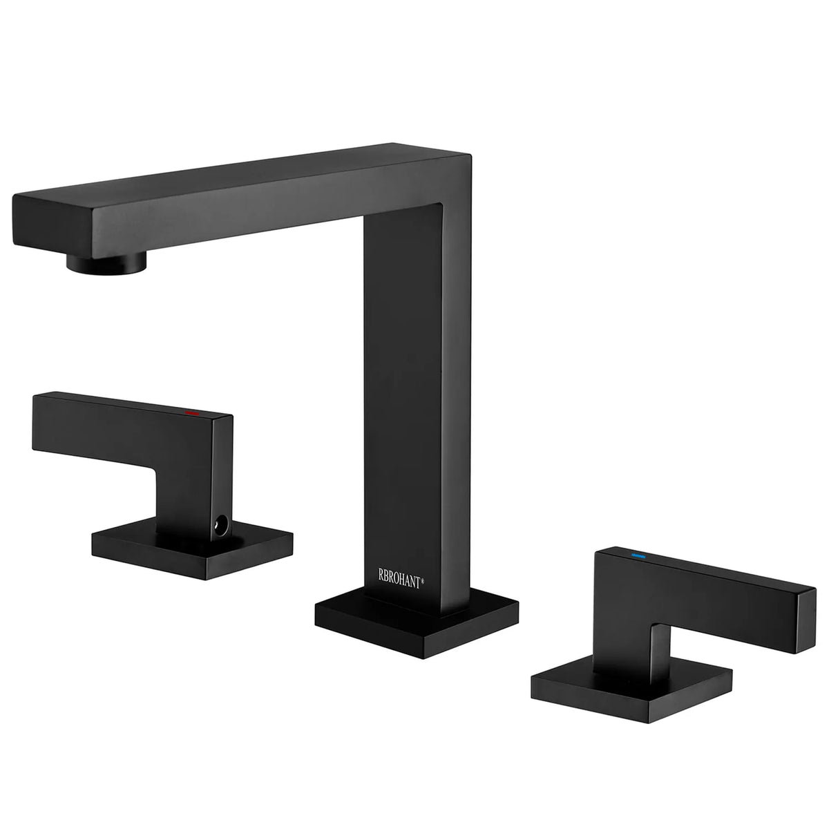 Two Handles 3-Holes Bathroom Sink Faucet In Matte Black