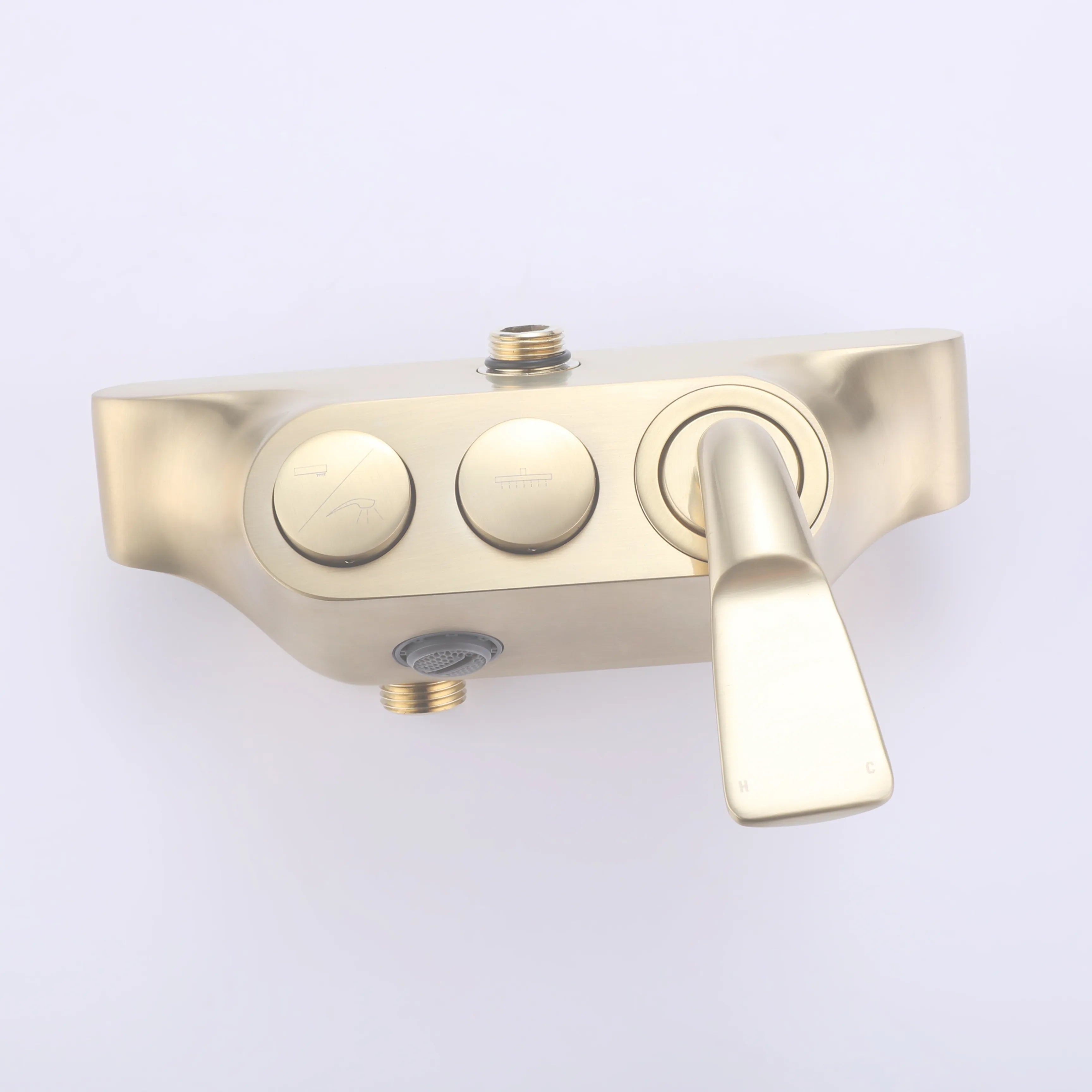 3-Function Bathroom Shower System With Slide Bar In Brushed Gold-RB1042