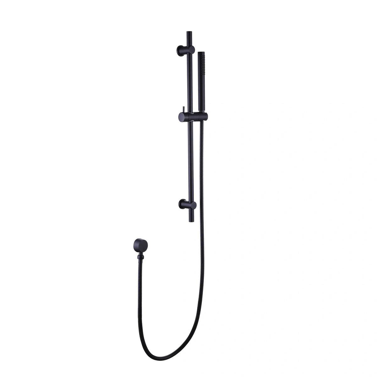 Wall Mount Matte Black Shower Faucet, Handheld Shower Head With Slide Bar Valve Not Included