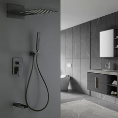 3-Function Bathroom Rain Shower System With Tub Faucet