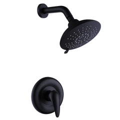 Matte Black Rain Shower Head With Pressure Balance Valve,5 Functions Spray Settings