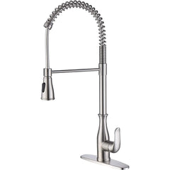 Pull Down High Arc Kitchen Faucet In Brushed Nickel