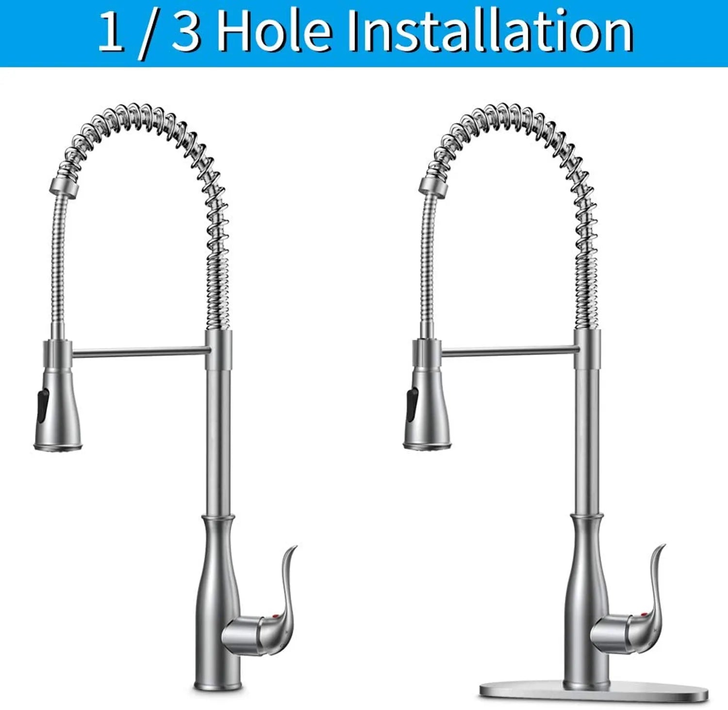 Pull Down High Arc Kitchen Faucet In Brushed Nickel