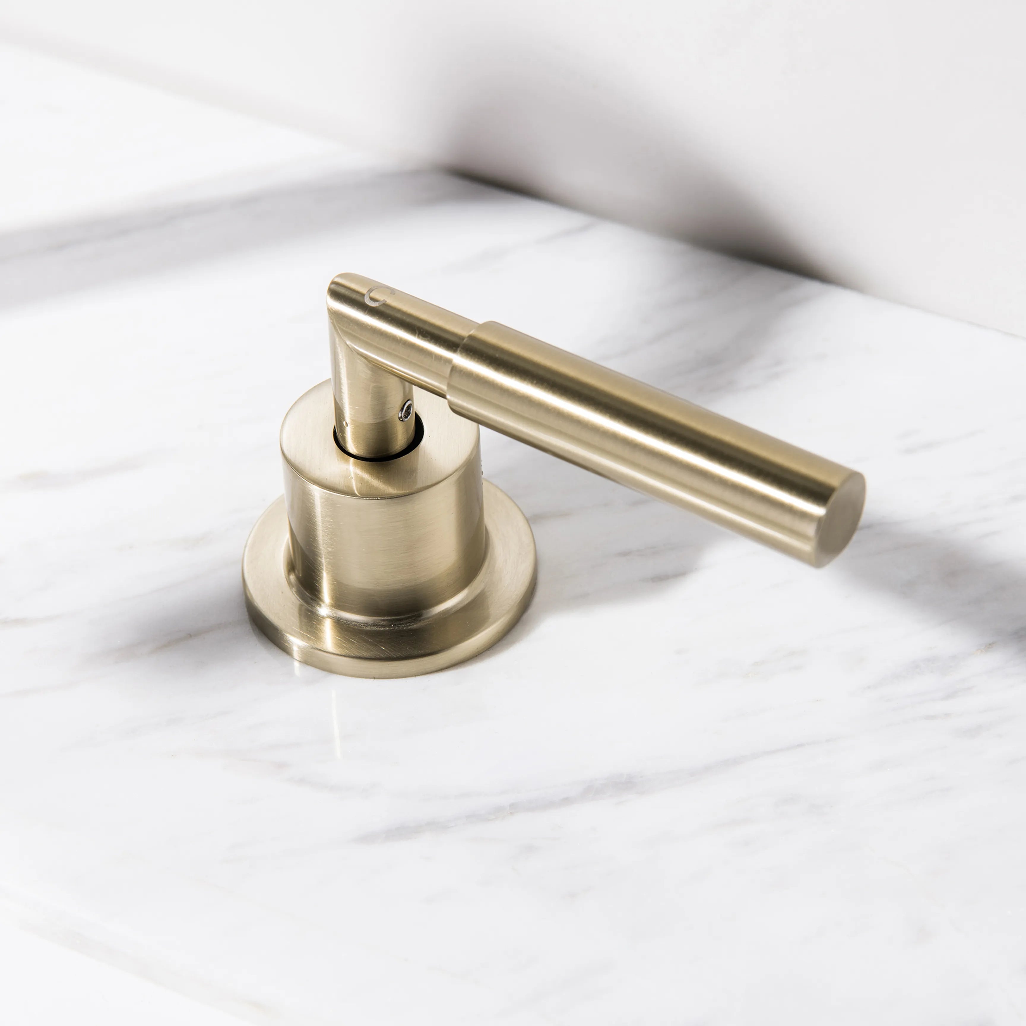 Two Handle 3-Hole Bathroom Sink Faucet In Brushed Gold