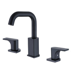 Matte Black Two Handle 3-Hole Modern Bathroom Sink Faucet