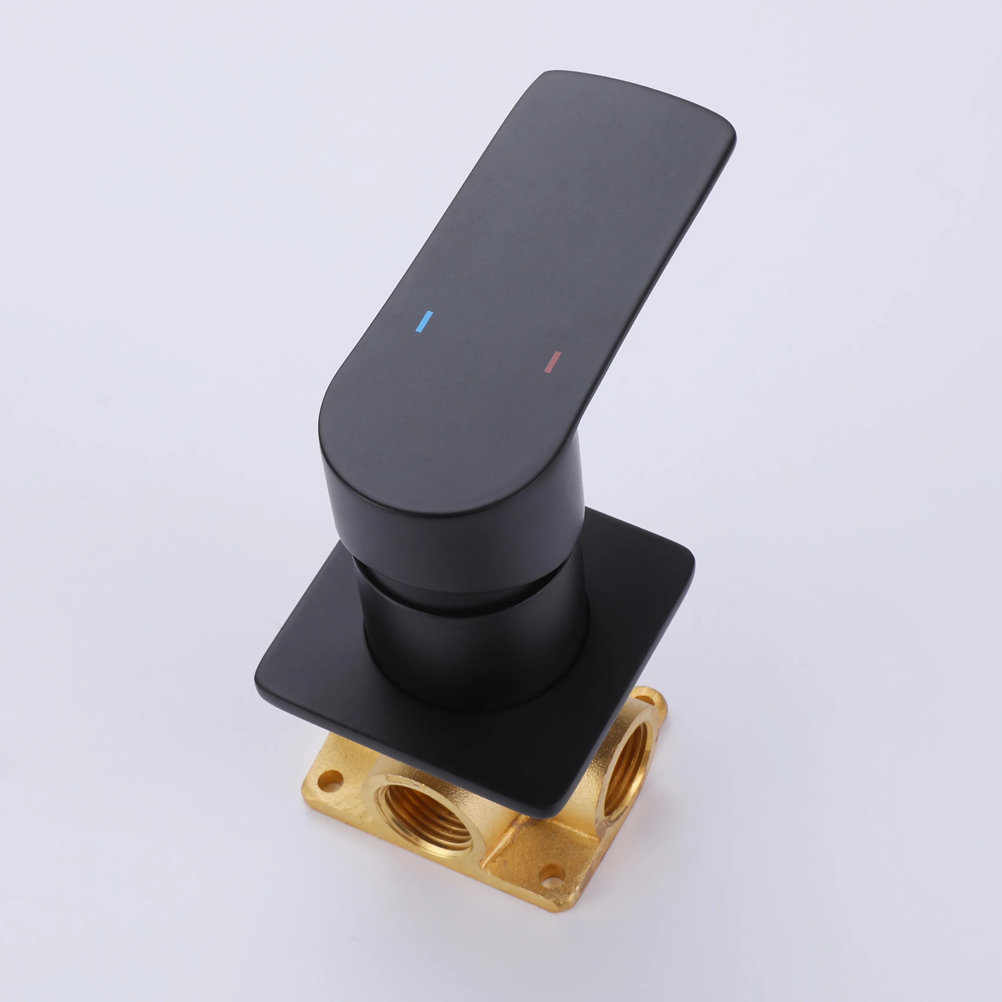 Matte Black Wall Mounted Waterfall  Brass Bathroom Sink Faucet