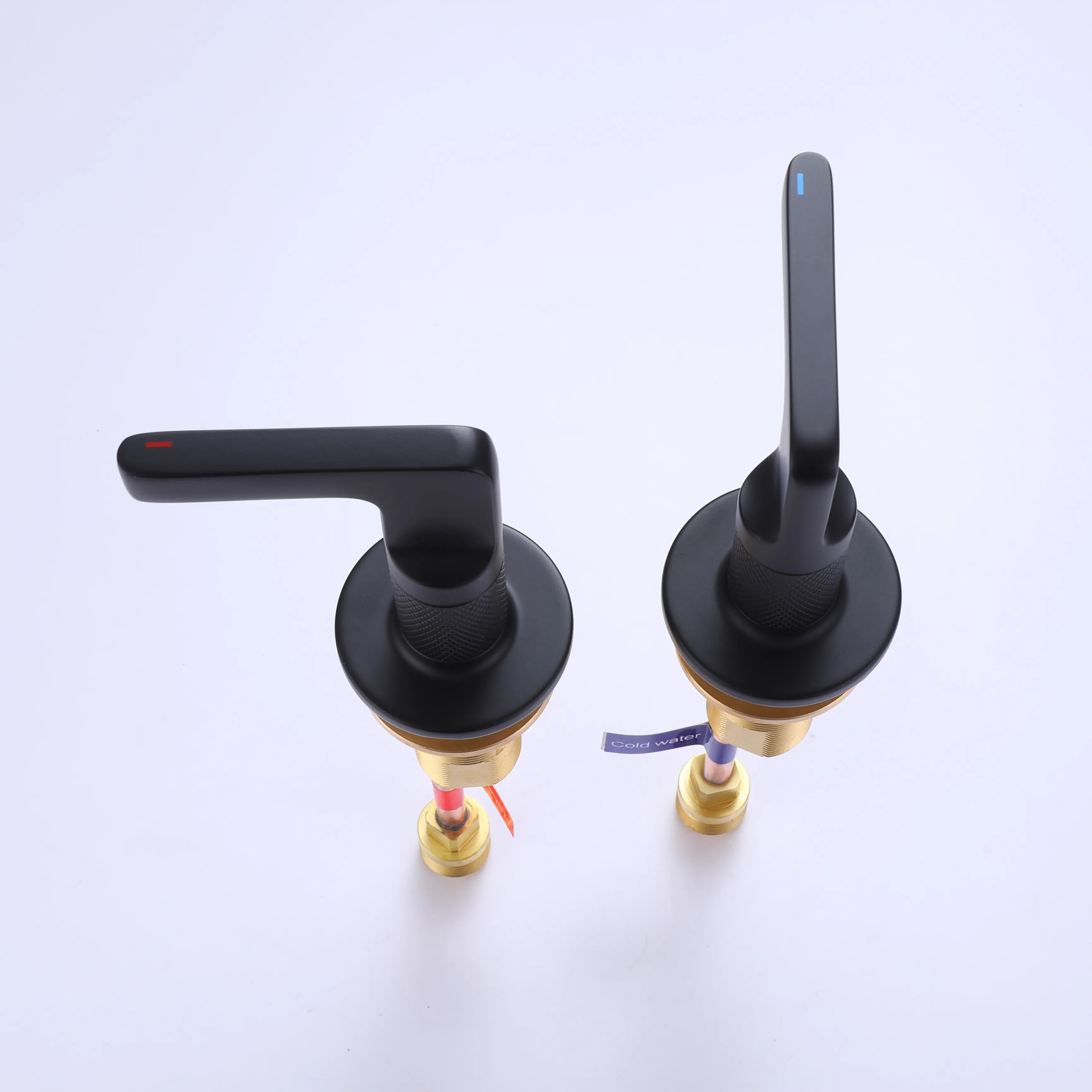 Matte Black Brushed Gold Two Handle 3-Hole Bathroom Sink Faucet