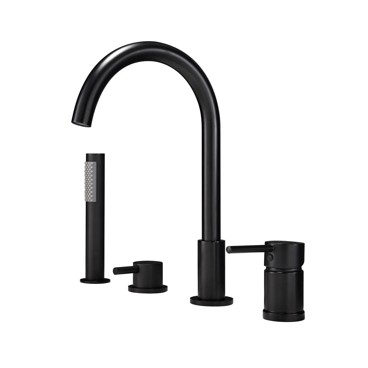 Matte Black Bathtub Faucet Tub Filler With Hand Shower And Tub Spout