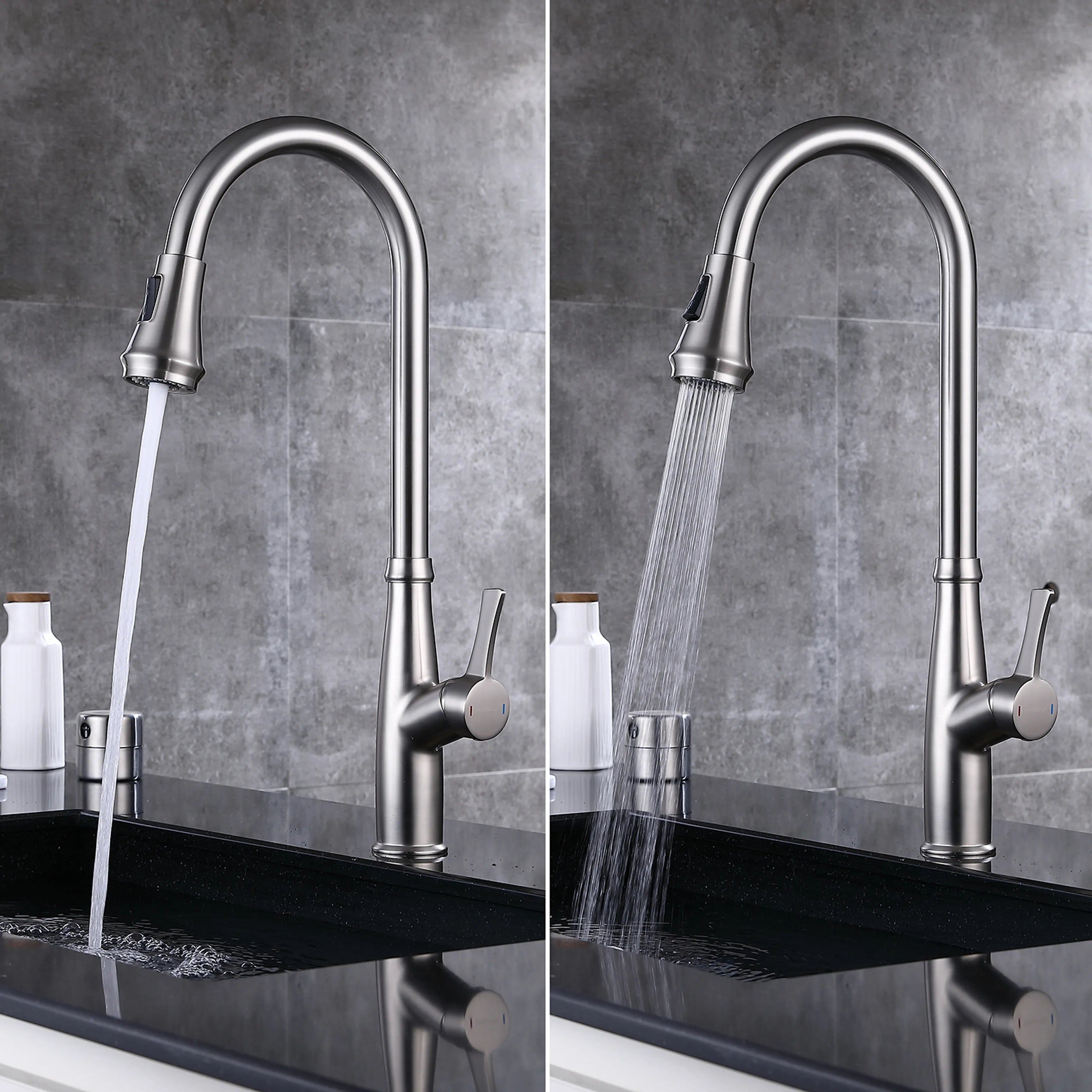 Pull-Down Kitchen Faucet In Brushed Nickel