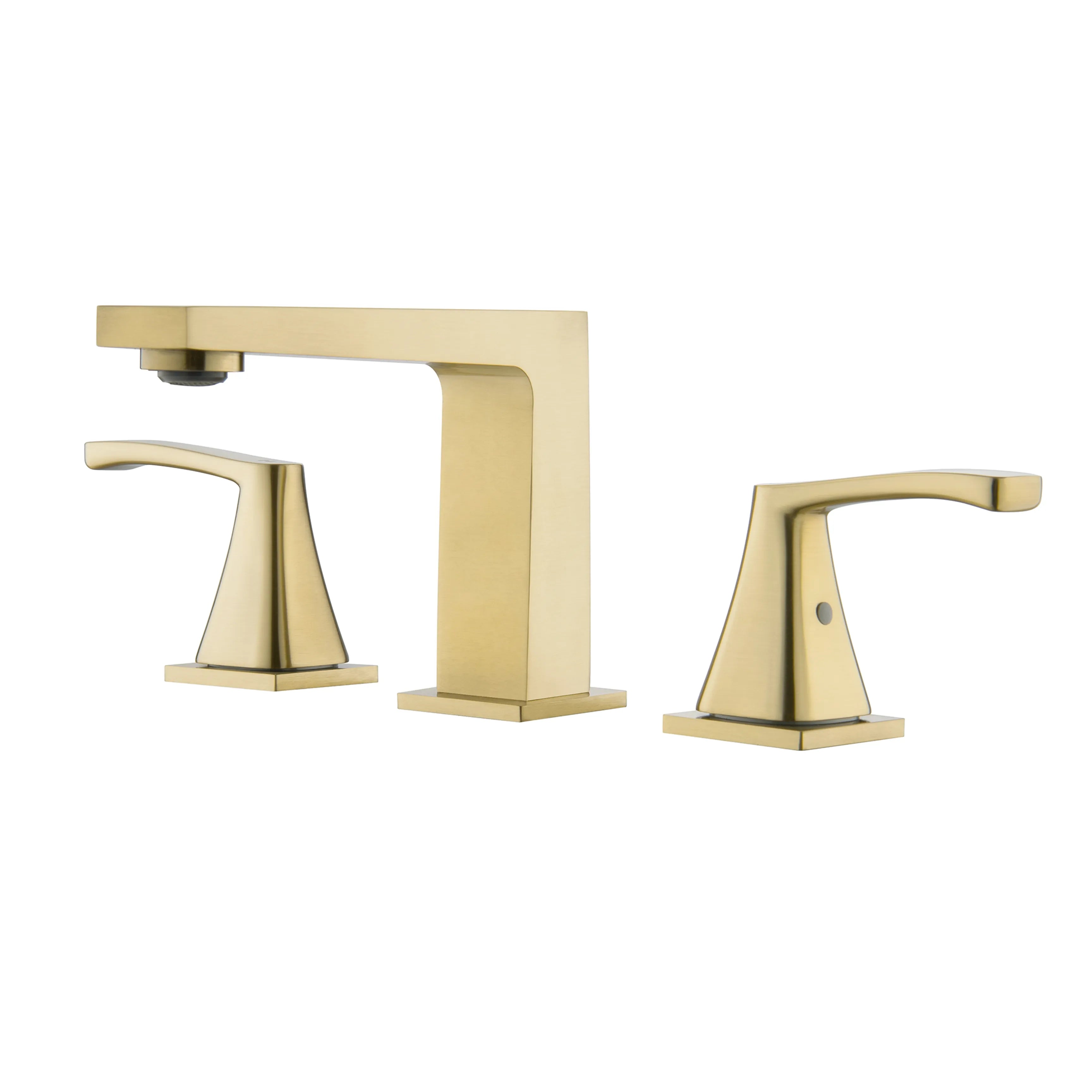 Widespread Two Handle 3-Hole Bathroom Sink Faucet In Matte Black Brushed Gold