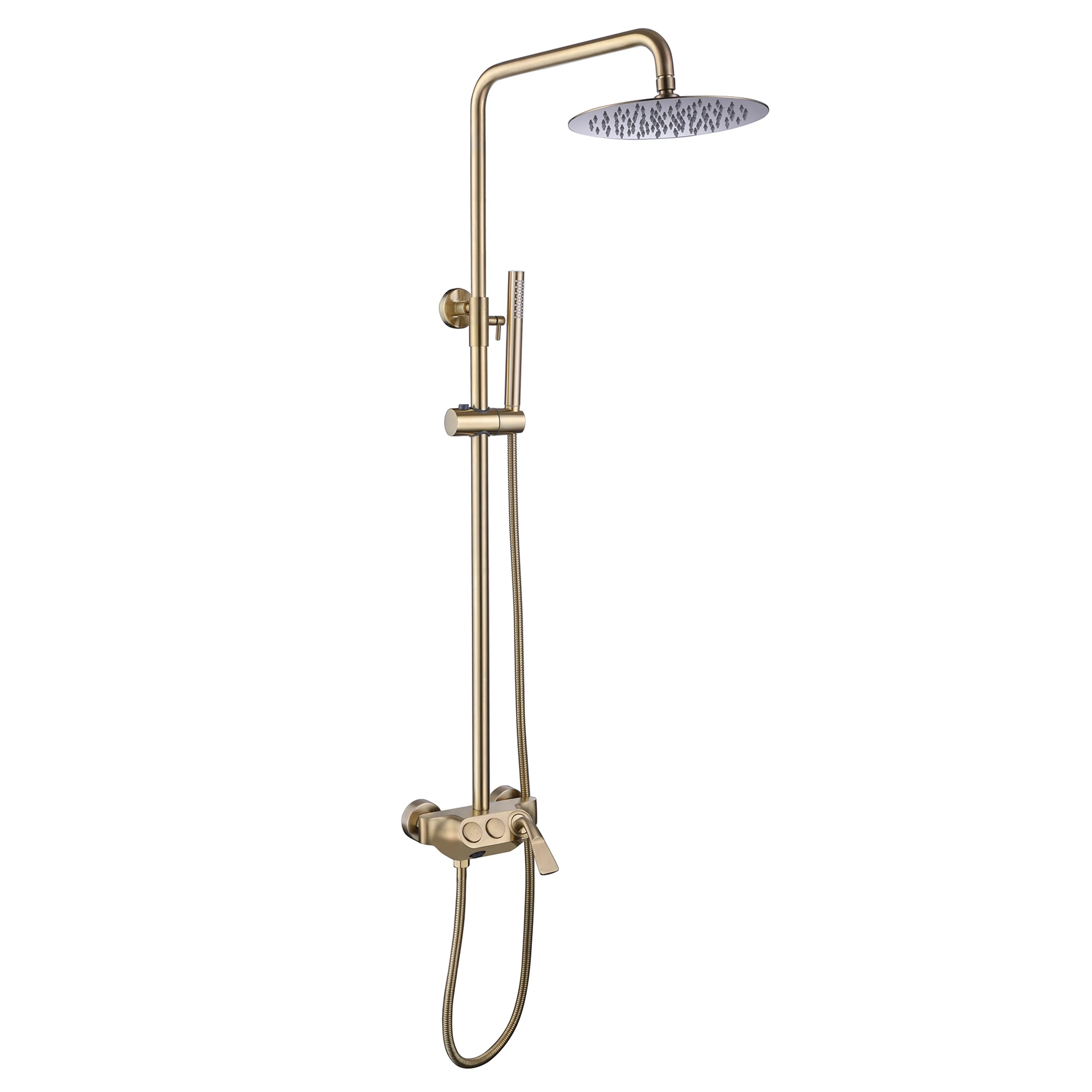 Luxury 3-Function Shower System With Rain Shower Head, Handheld Shower Head With Slide Bar,Tub Faucet