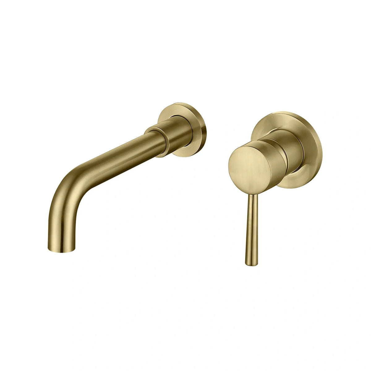 Brushed Gold Wall Mount Single-Handle Bathroom Sink Faucet