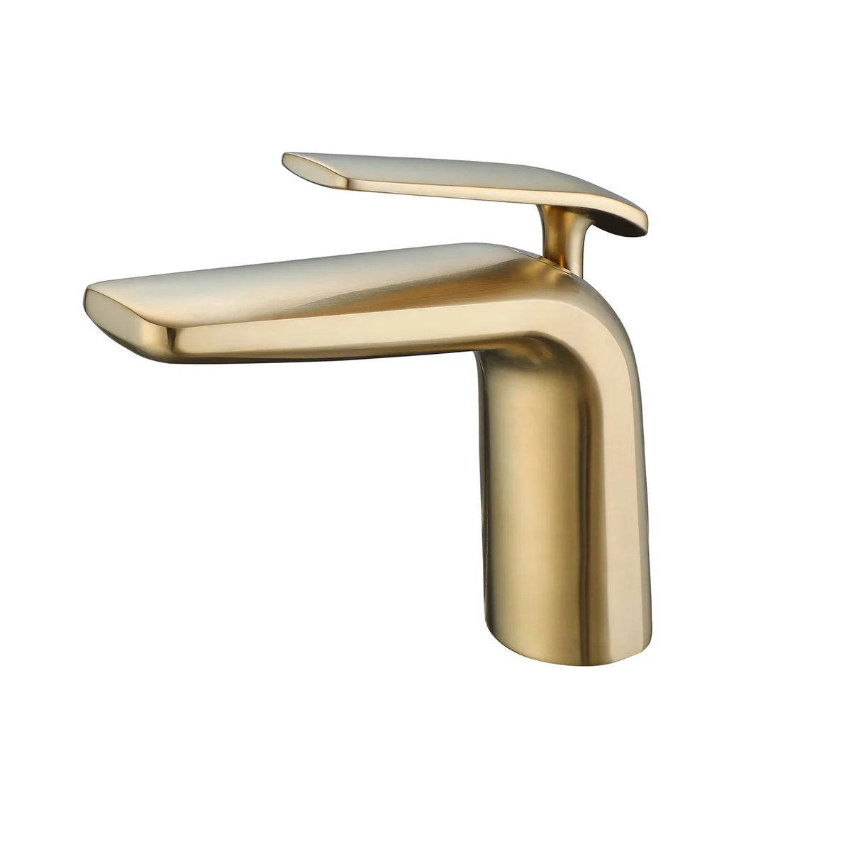 Single Handle 1-Hole Modern Bathroom Sink Faucet In Brushed Gold Matte Black