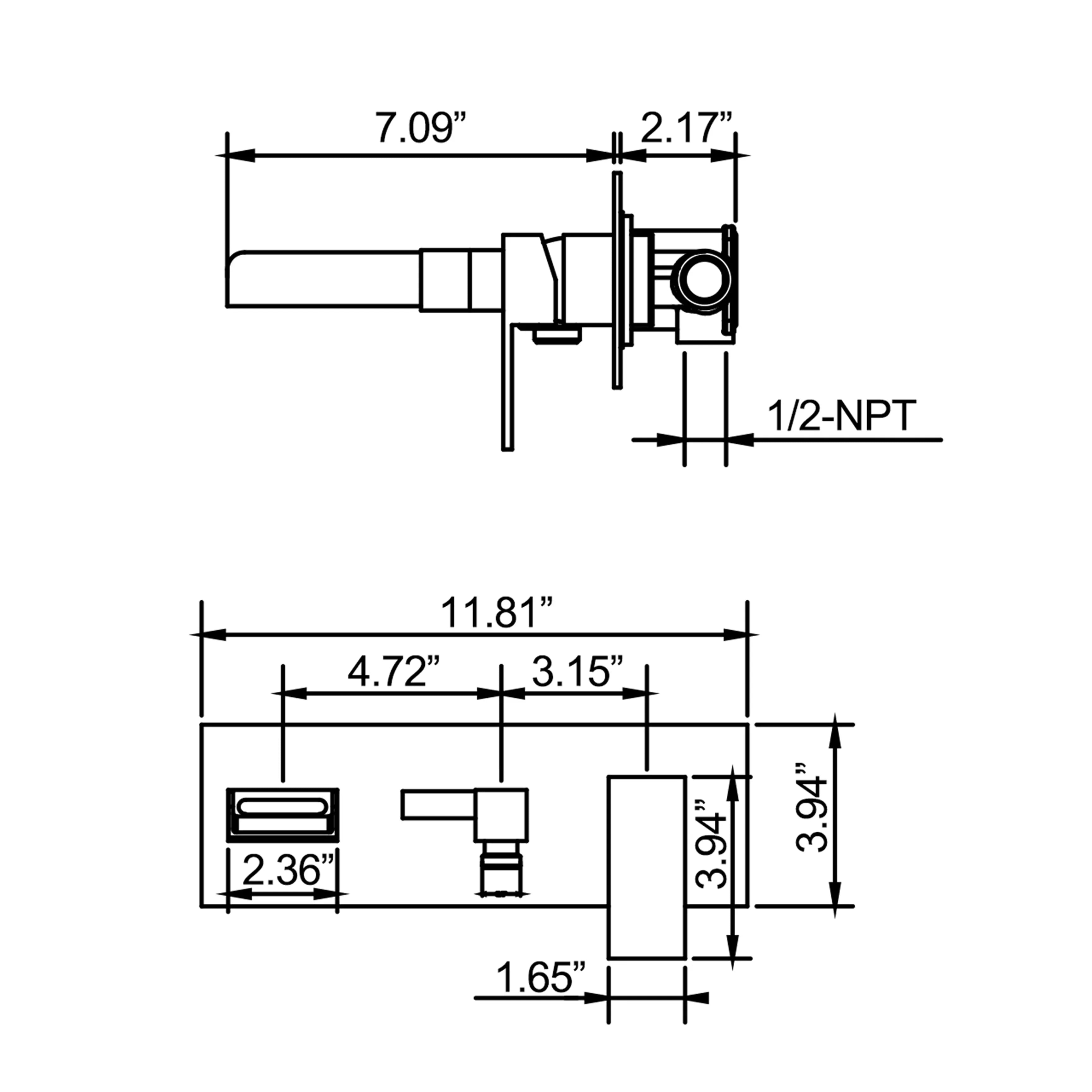 Wall Mounted Matte Black Bathtub Faucet With Waterfall Tub Filler And Hand Shower