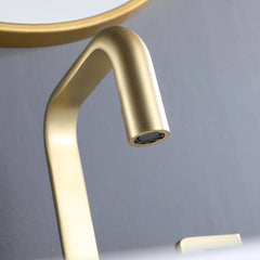 Matte Black Brushed Gold Two Handle 3-Hole Bathroom Sink Faucet