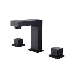 Matte Black SquareTwo-handle 3 Hole Bathroom Sink Faucet