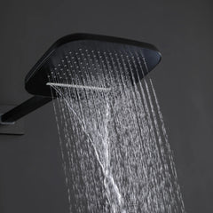 Rain Shower System With Pressure Balance Valve, Rain Shower Head,Handheld Shower Head,Brushed Nickel Matte Black Polish Chrome