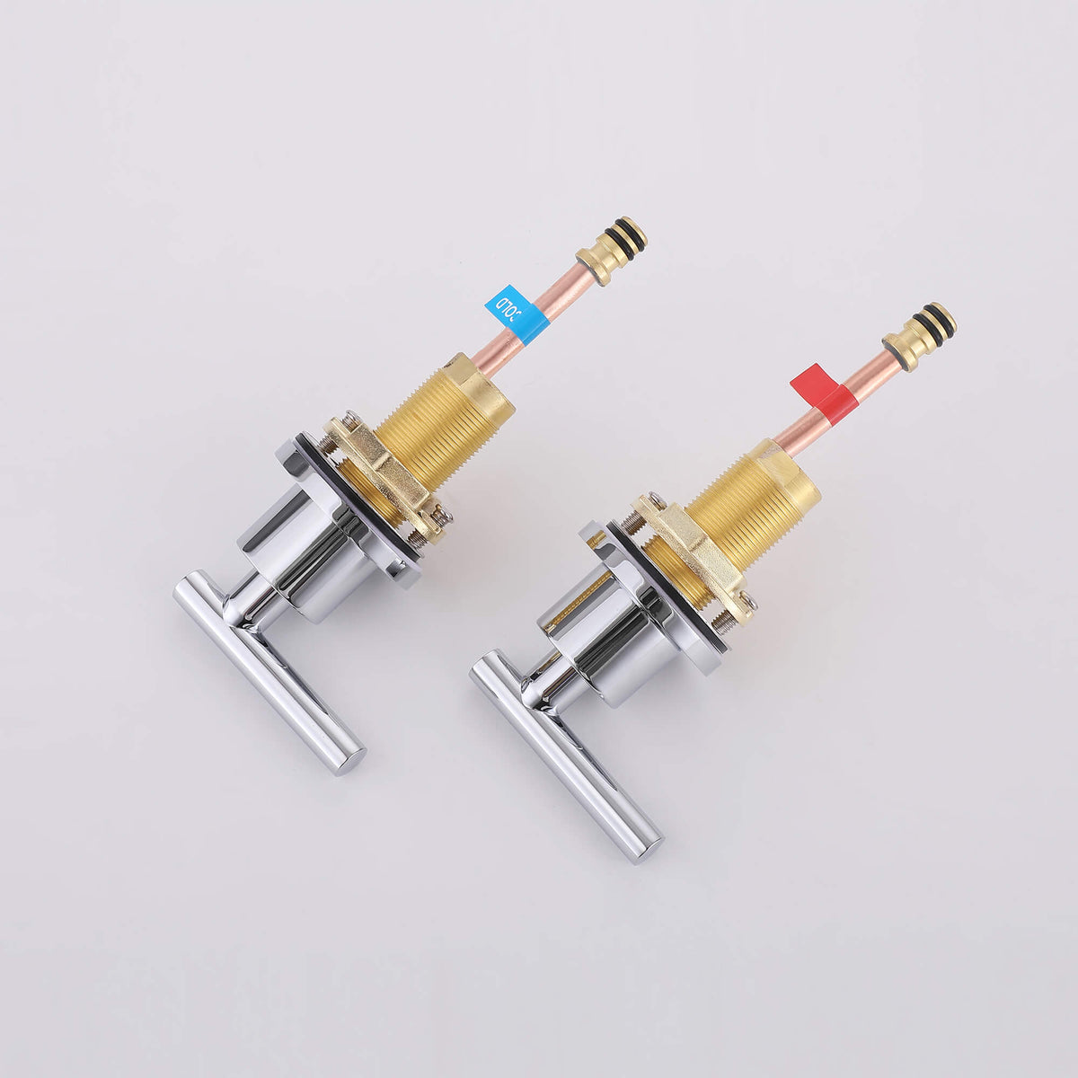 Brass 180° Swivel Gooseneck Spout Widespread Bathroom Faucet with Dual Handles