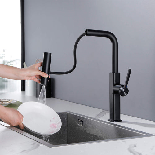 Smart Kitchen Faucet with Temperature Display & 3-Function Pull-Out Sprayer