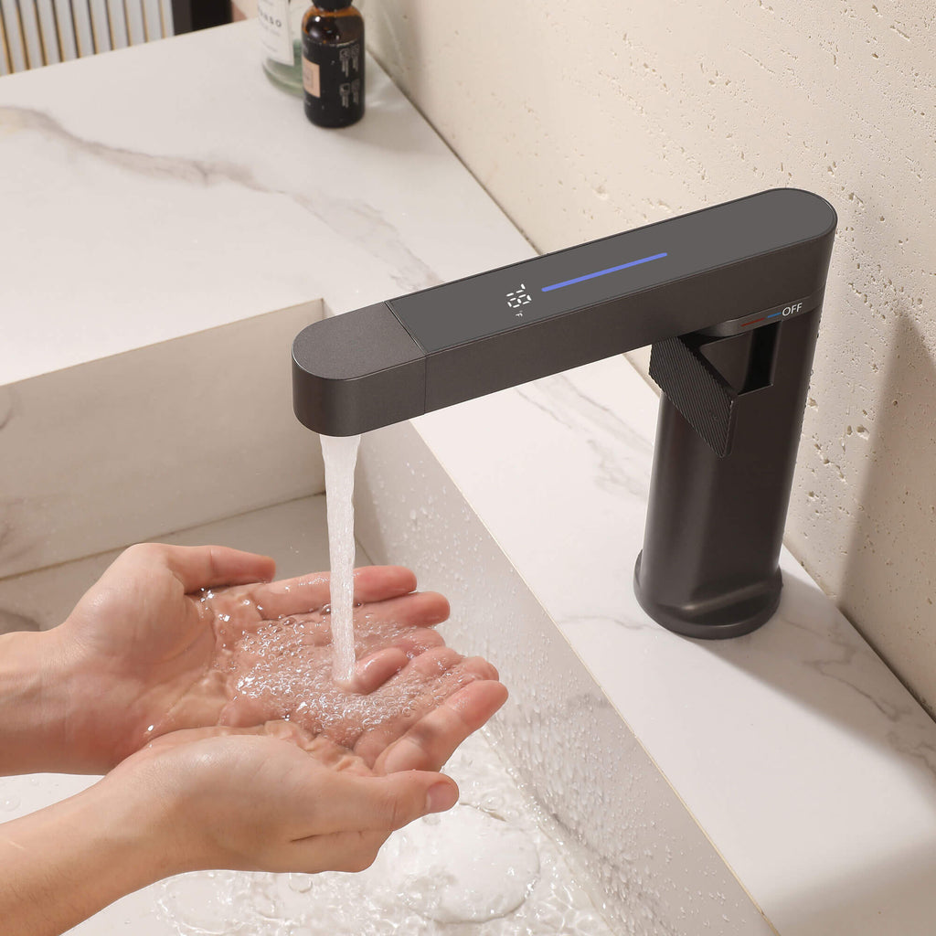 Smart Digital Display Pull-Out Basin Faucet with Dual-Mode Multi-Flow Delivery