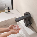 Touchless Smart Soap & Water Sensor Basin Faucet with Integrated Digital Temperature Screen