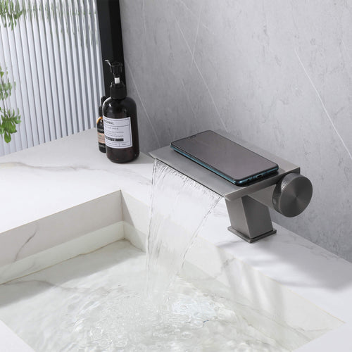 Waterfall Bathroom Sink Faucet with Integrated Storage Top & 304 Stainless Steel