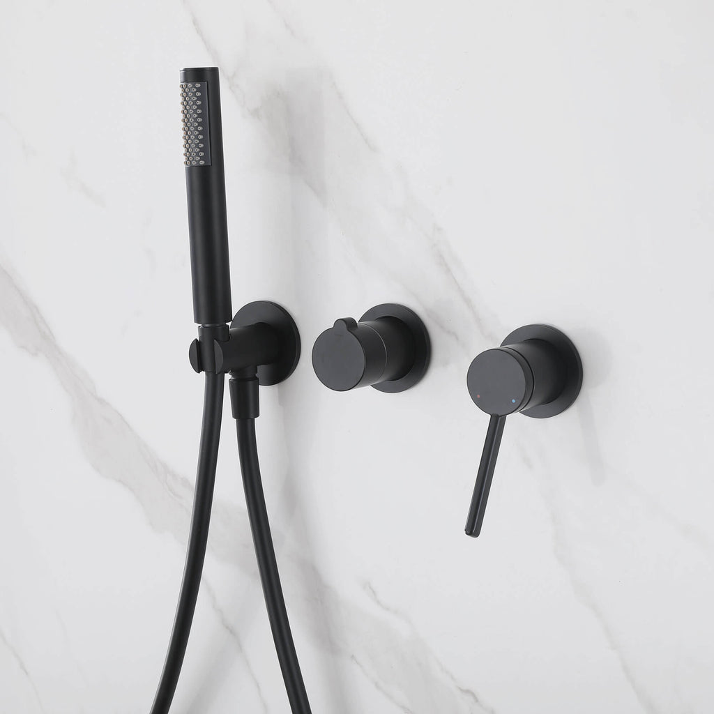 2-Functions Dual-Head Shower System with Thin Circular Rainfall Head