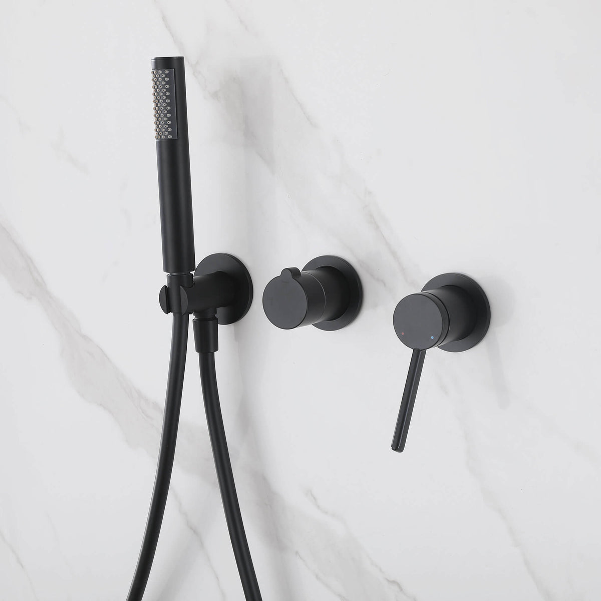 2-Functions Dual-Head Shower System with Thin Circular Rainfall Head
