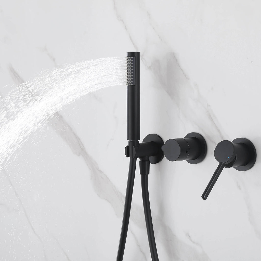 2-Functions Dual-Head Shower System with Thin Circular Rainfall Head