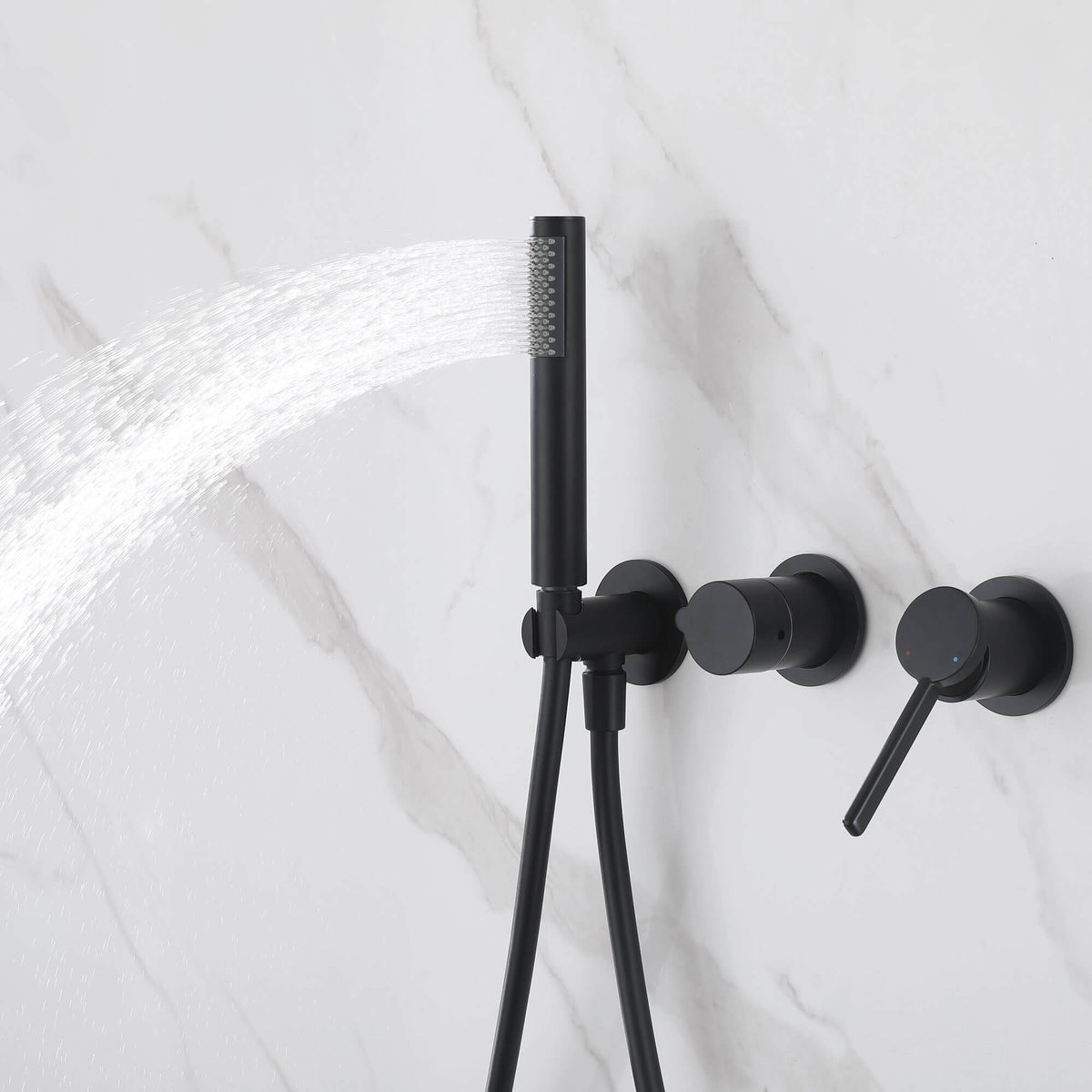2-Functions Dual-Head Shower System with Thin Circular Rainfall Head