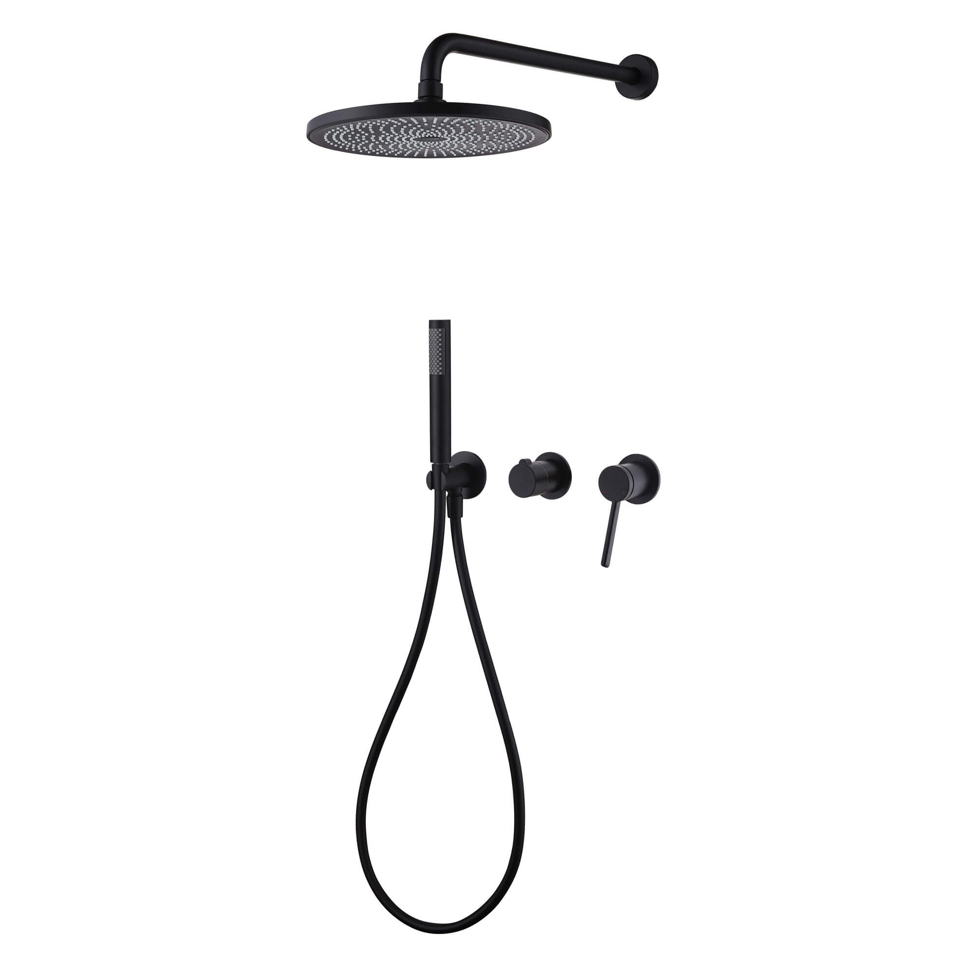 2-Functions Dual-Head Shower System with Thin Circular Rainfall Head