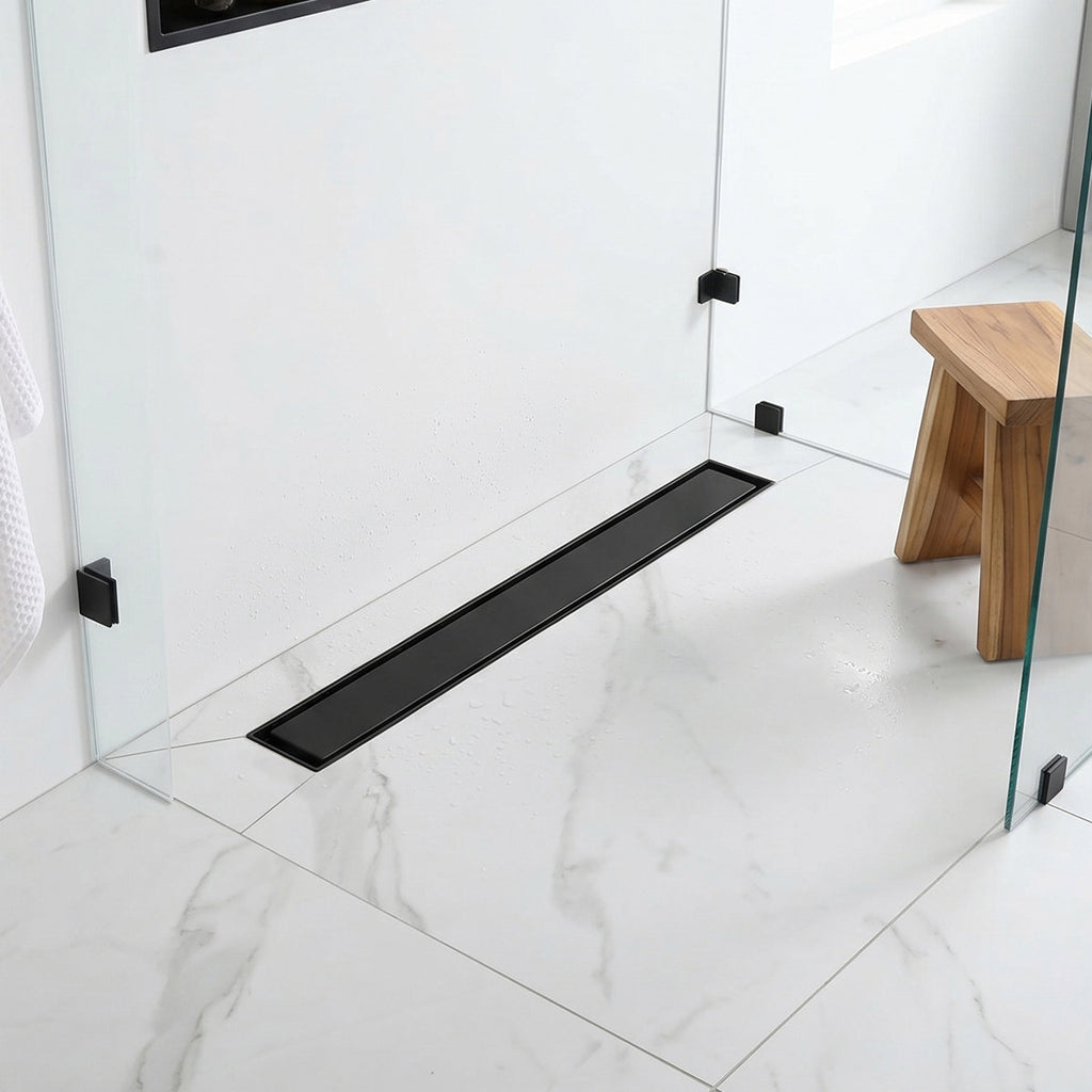 2-in-1 Dual-Cover Linear Drain with Removable Hair Strainer