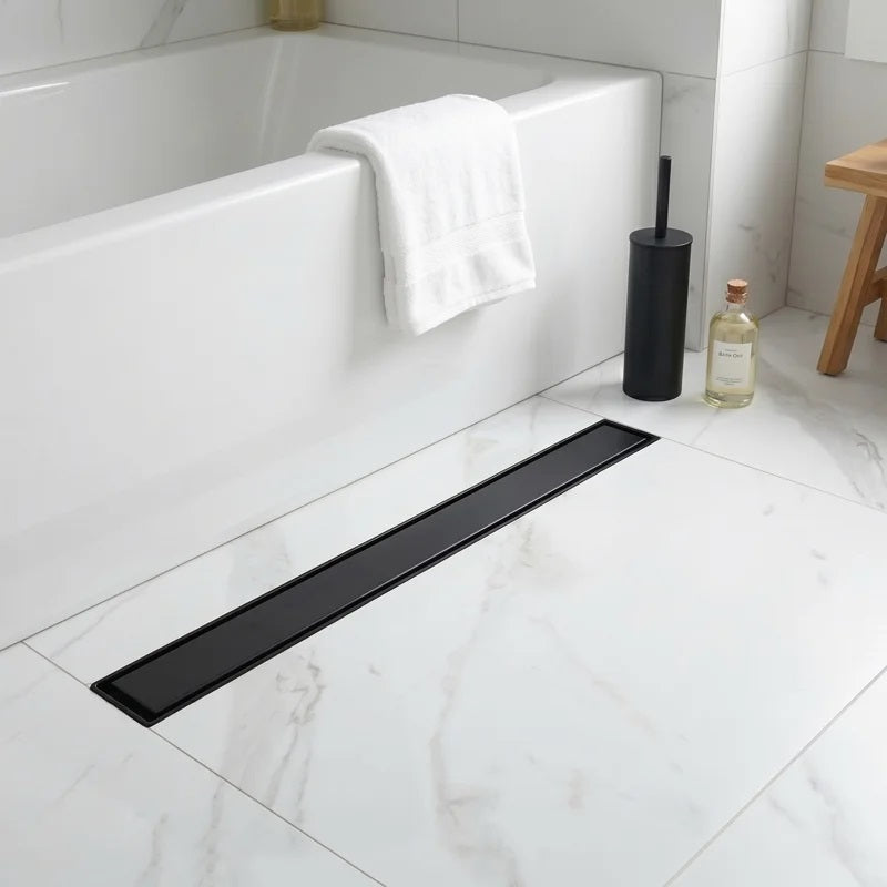 2-in-1 Dual-Cover Linear Drain with Removable Hair Strainer