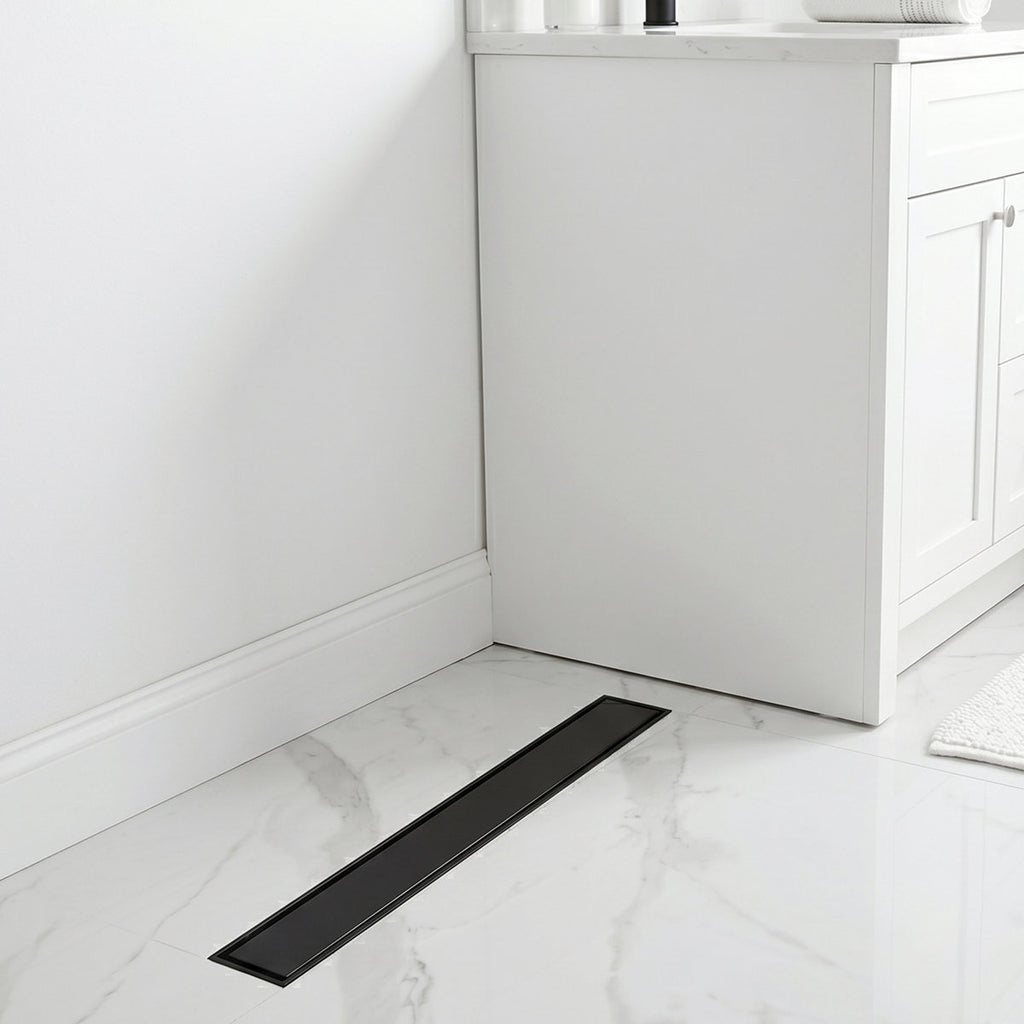 2-in-1 Dual-Cover Linear Drain with Removable Hair Strainer