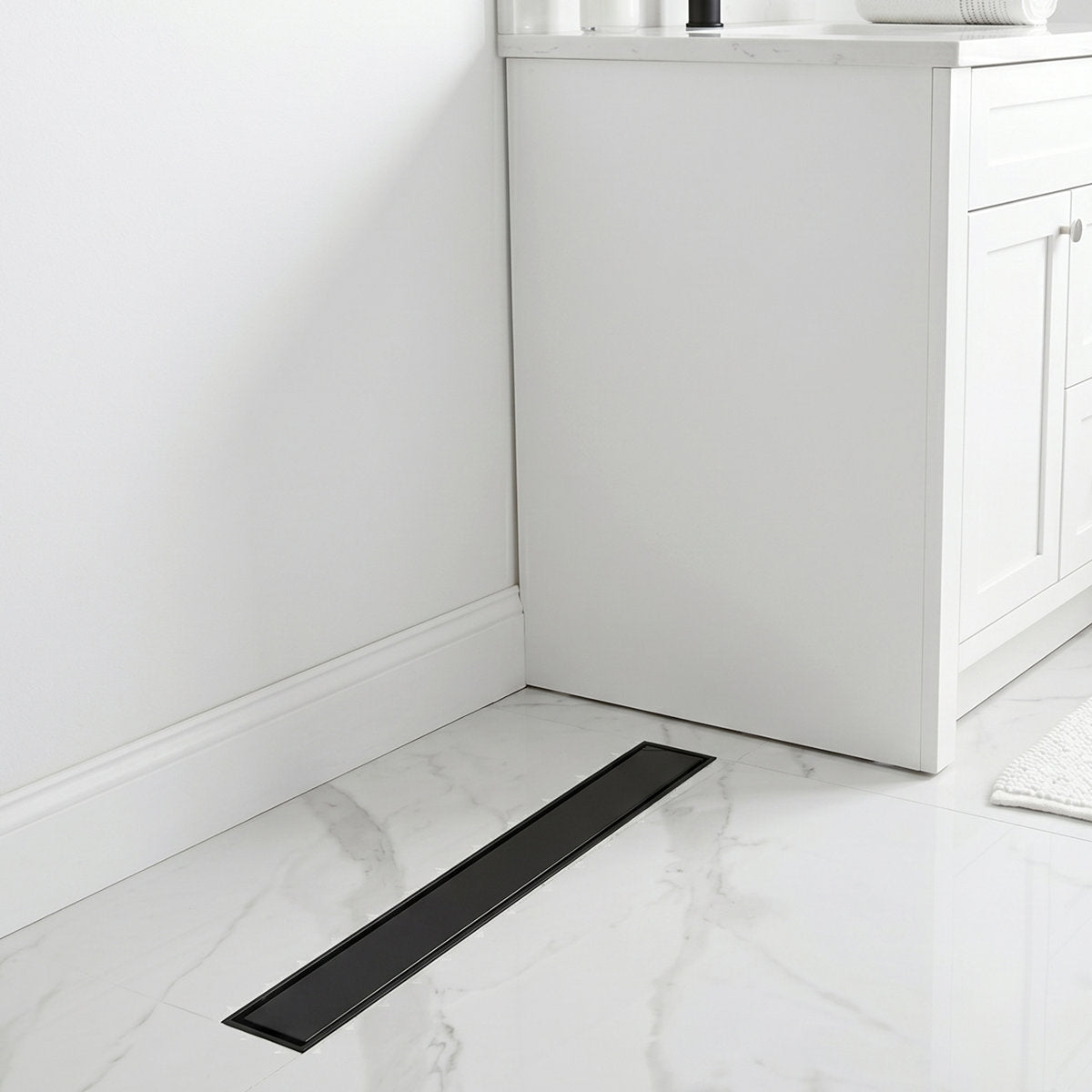 2-in-1 Dual-Cover Linear Drain with Removable Hair Strainer