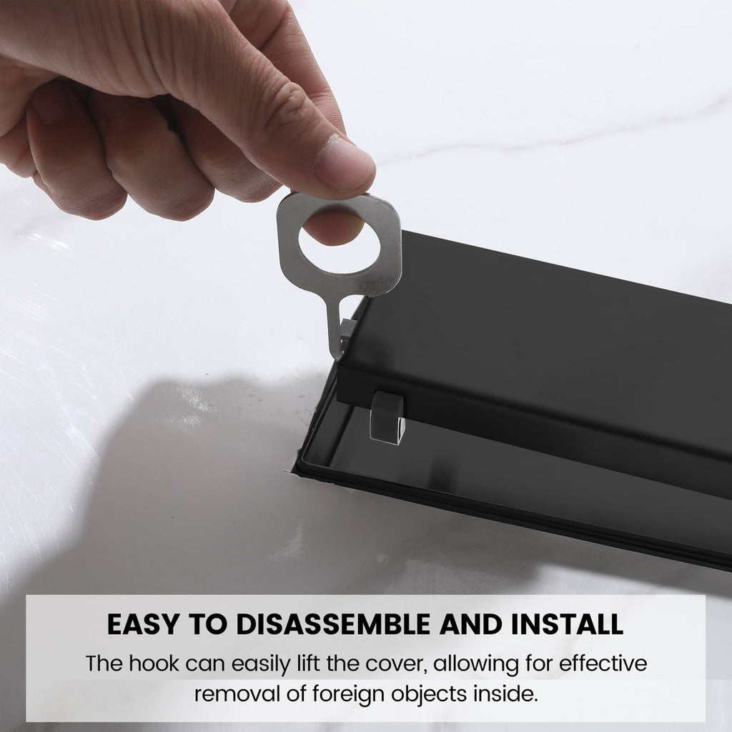 2-in-1 Dual-Cover Linear Drain with Removable Hair Strainer