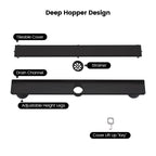2-in-1 Dual-Cover Linear Drain with Removable Hair Strainer