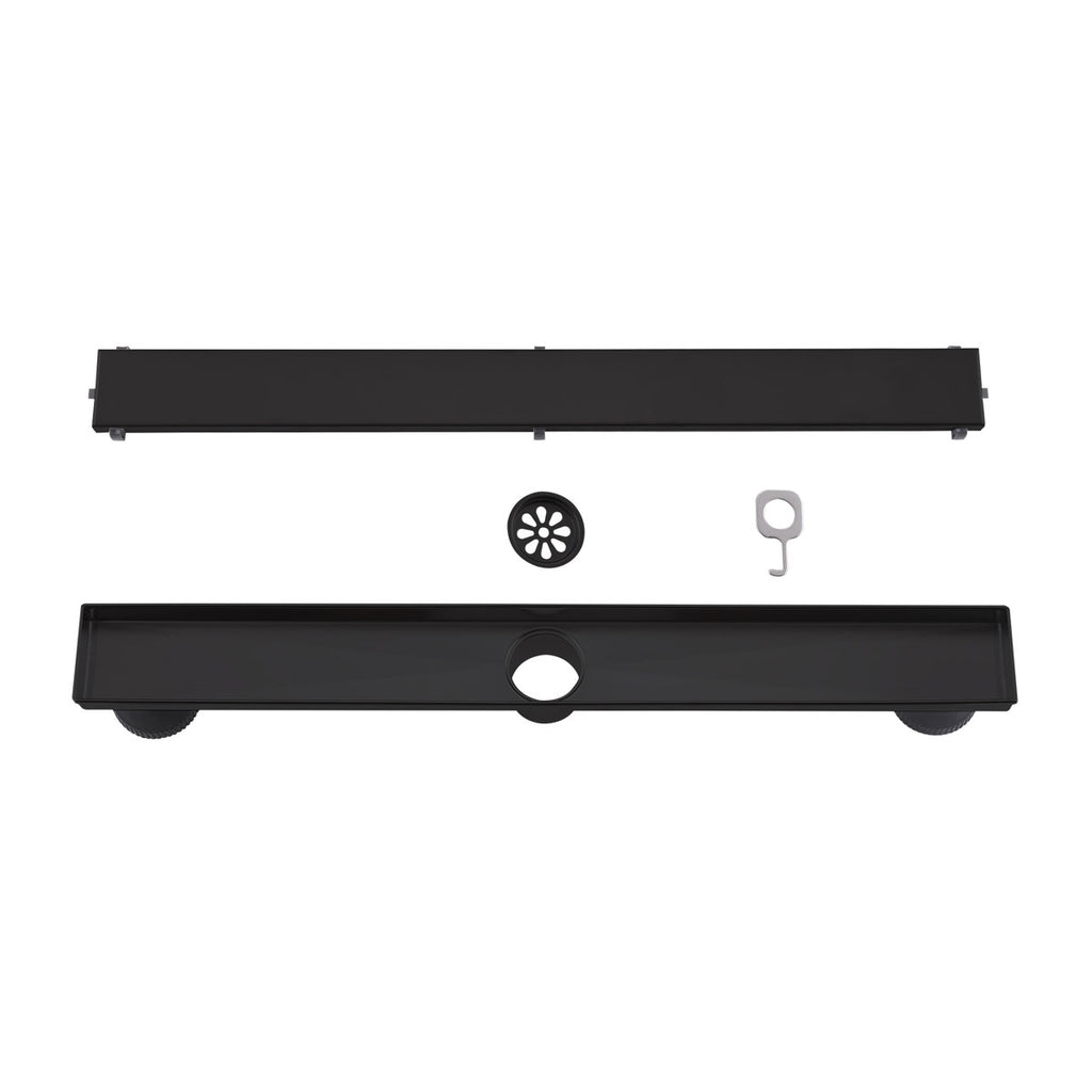 2-in-1 Dual-Cover Linear Drain with Removable Hair Strainer